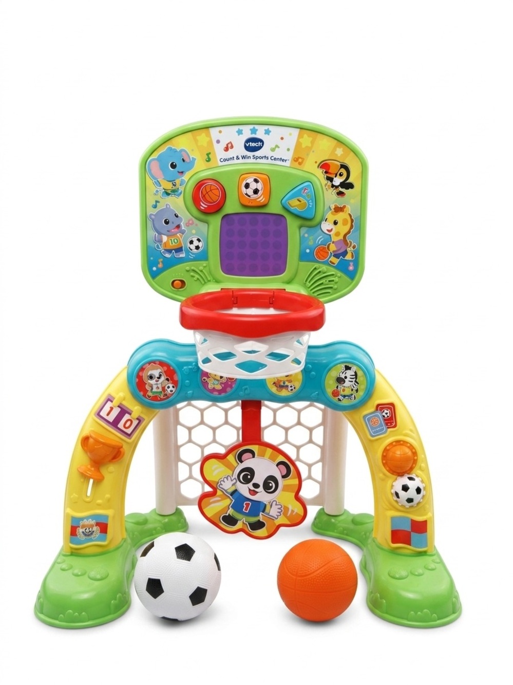 VTech Count & Win Sports Center Basketball Hoop and Soccer Goal Toddler Toy Set